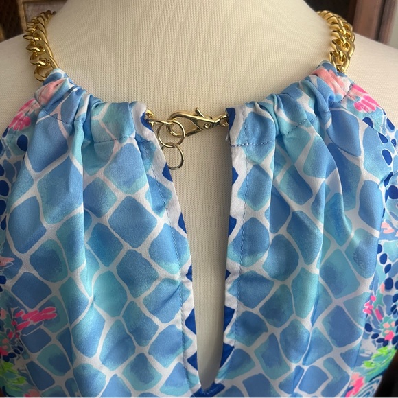 Lilly Pulitzer Isa Halter Top Multi Hidden Treasure Engine - Picture 7 of 9